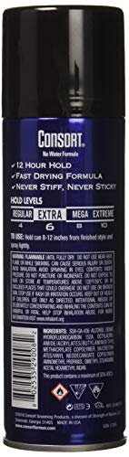 Consort For Men Hair Spray Extra Hold Unscented, 8.3 oz (Pack of 3) Avelisse