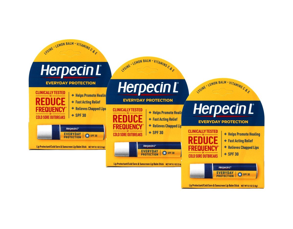Herpecin L Lip Protectant SPF 30, 0.10 oz (Pack of 3) – Medicated Lip Balm with Sunscreen Avelisse