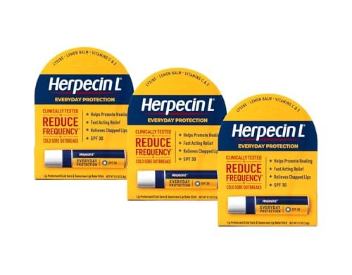 Herpecin L Lip Protectant SPF 30, 0.10 oz (Pack of 3) – Medicated Lip Balm with Sunscreen Avelisse