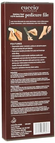 Cuccio Naturale Reusable Stainless Steel Pedicure File Kit with 30 Extra Refills – Professional Foot Care for Smooth, Callus-Free Feet Avelisse