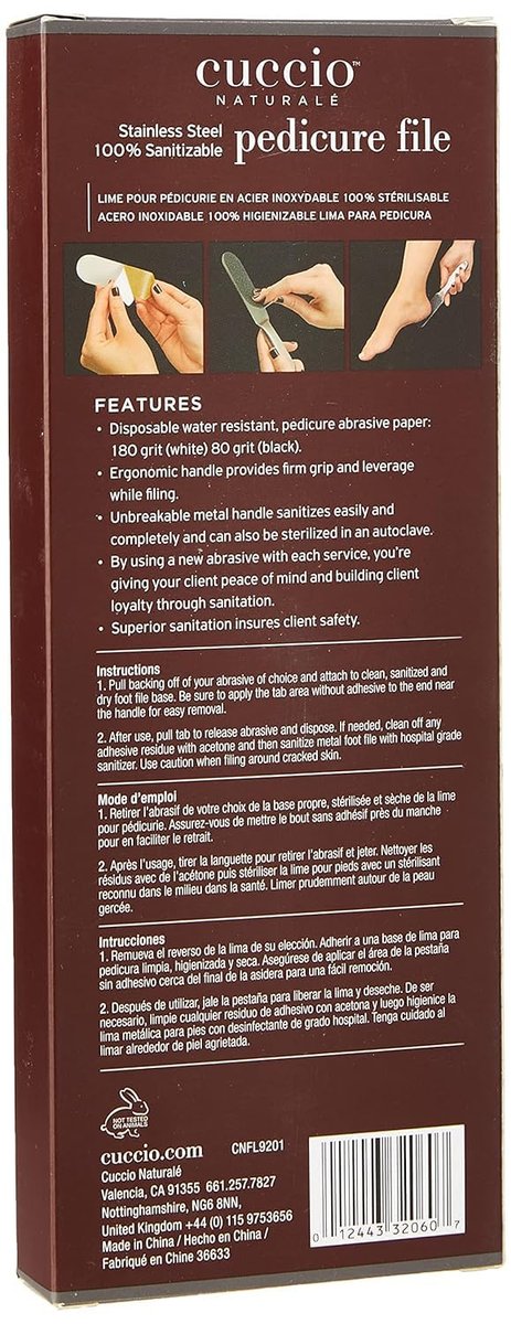 Cuccio Naturale Reusable Stainless Steel Pedicure File Kit with 30 Extra Refills – Professional Foot Care for Smooth, Callus-Free Feet Avelisse