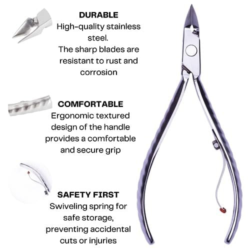 Mundial Professional Stainless Steel Cuticle Nippers & Pusher Set - 3 Piece Manicure & Pedicure Trimmer Kit Avelisse