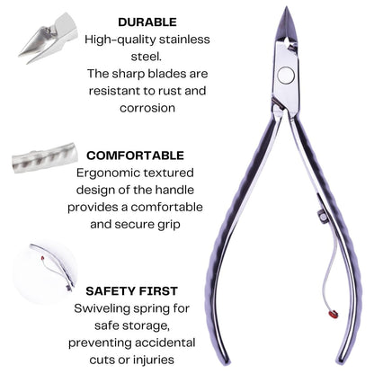 Mundial Professional Stainless Steel Cuticle Nippers & Pusher Set - 3 Piece Manicure & Pedicure Trimmer Kit Avelisse
