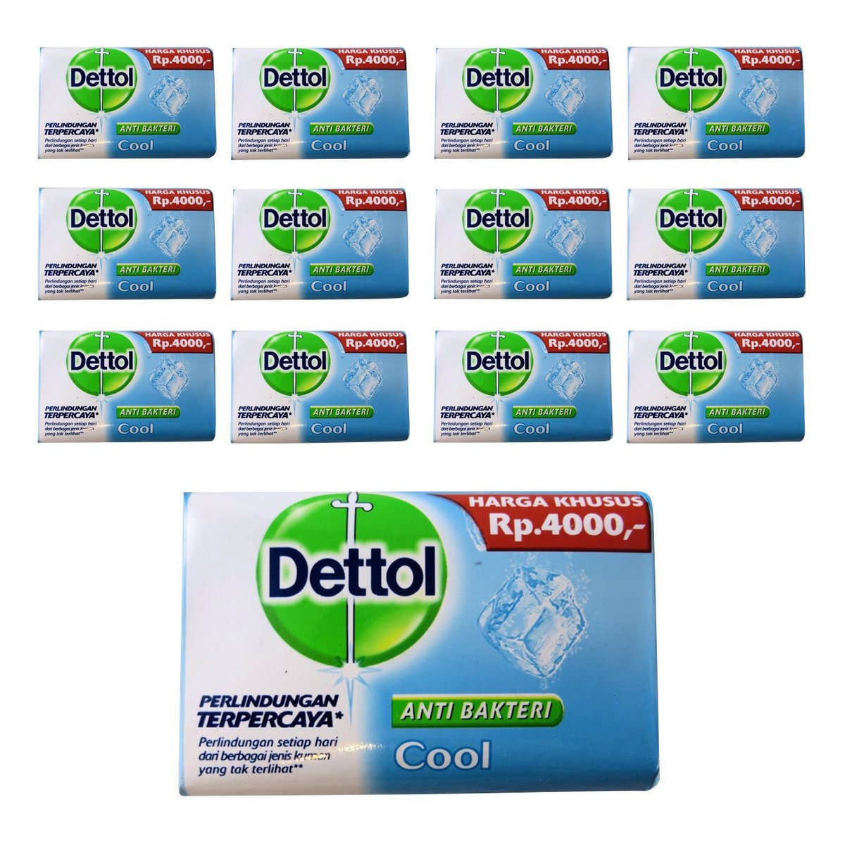 Dettol Anti-Bacterial Hand and Body Bar Soap, Cool, 3.88 oz (Pack of 12) Avelisse