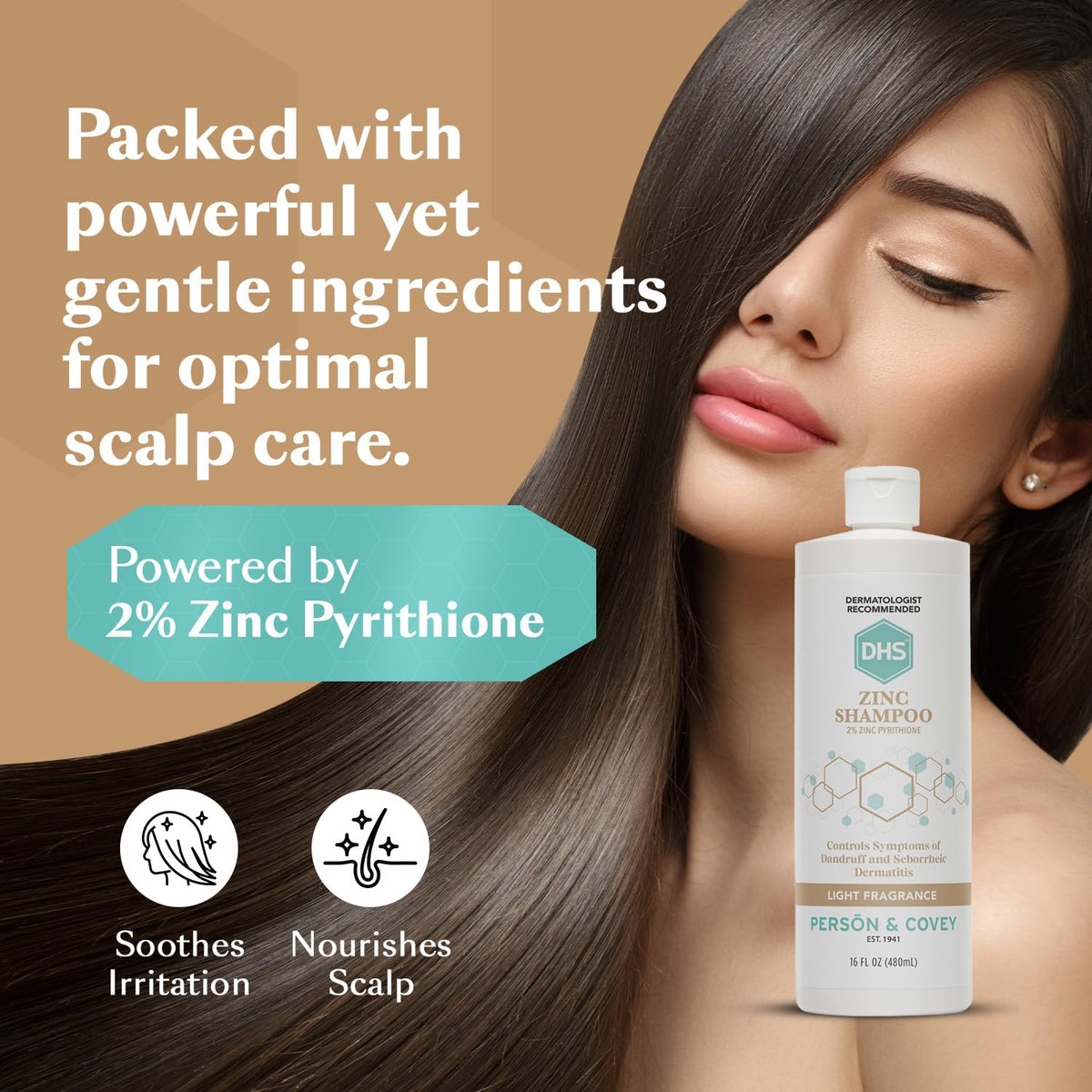 DHS Zinc Shampoo - 16 oz (Pack of 2) - Dandruff Control & Scalp Care Avelisse