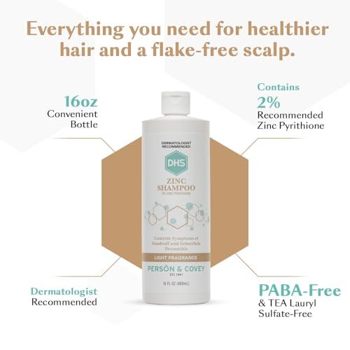 DHS Zinc Shampoo - 16 oz (Pack of 2) - Dandruff Control & Scalp Care Avelisse