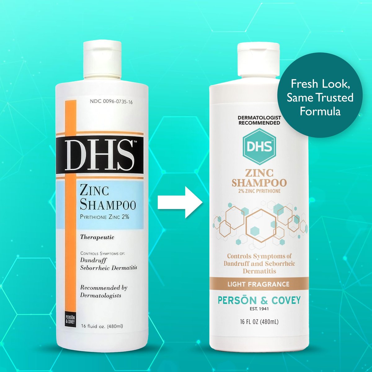 DHS Zinc Shampoo - 16 oz (Pack of 2) - Dandruff Control & Scalp Care Avelisse