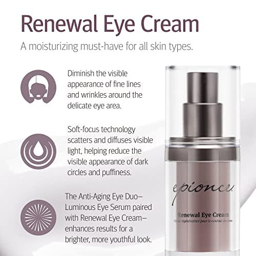 Epionce Renewal Eye Cream – Anti-Aging Under Eye Cream for Dark Circles, Fine Lines, Wrinkles & Puffiness with Hyaluronic Acid, All Skin Types, Dermatologist Skincare Avelisse