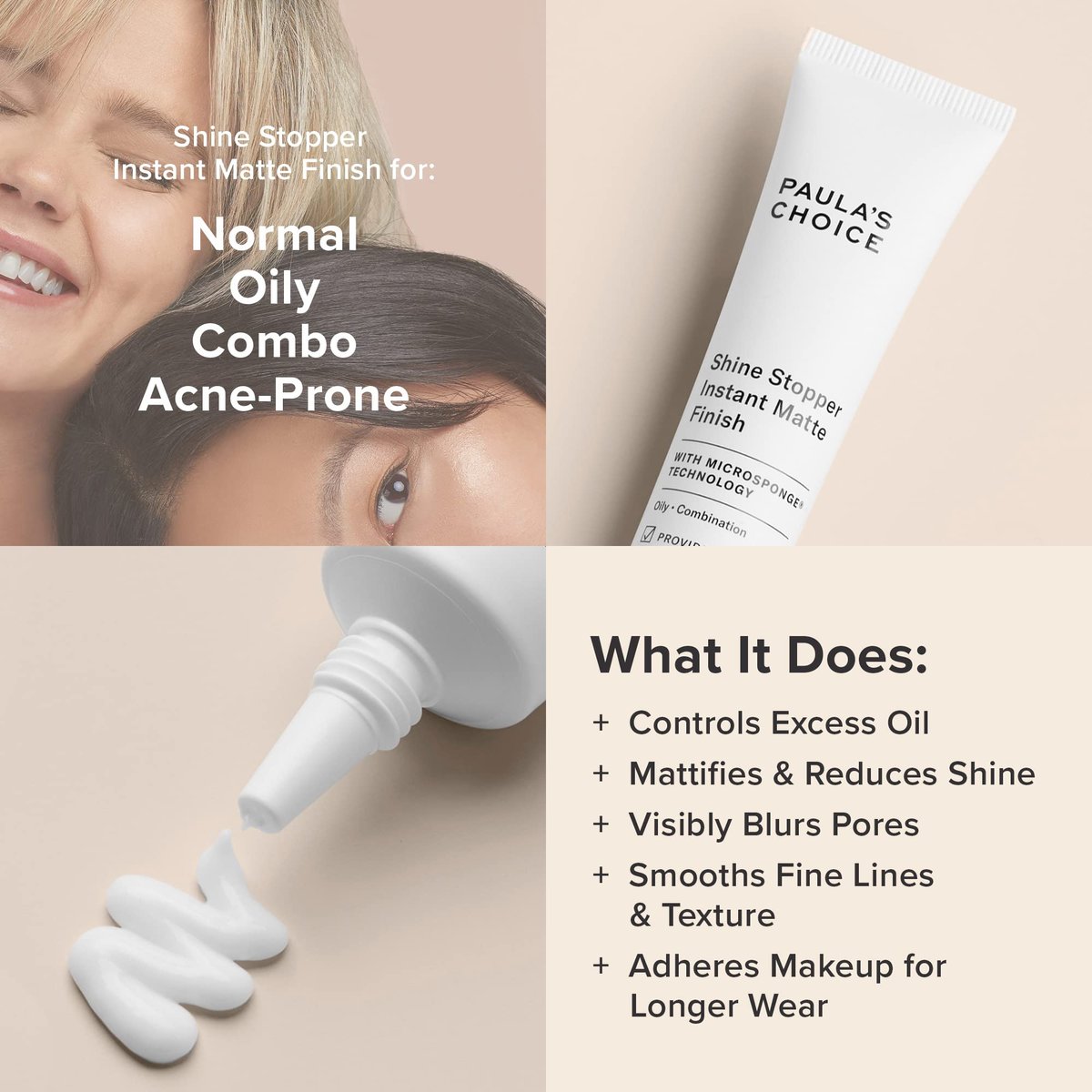 Paula's Choice SHINE STOPPER Instant Matte Finish Oil Control Primer – Pore Minimizer for Oily Skin, 1 oz Avelisse