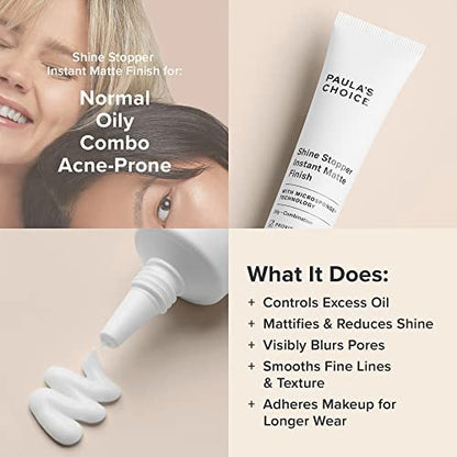 Paula's Choice SHINE STOPPER Instant Matte Finish Oil Control Primer – Pore Minimizer for Oily Skin, 1 oz Avelisse