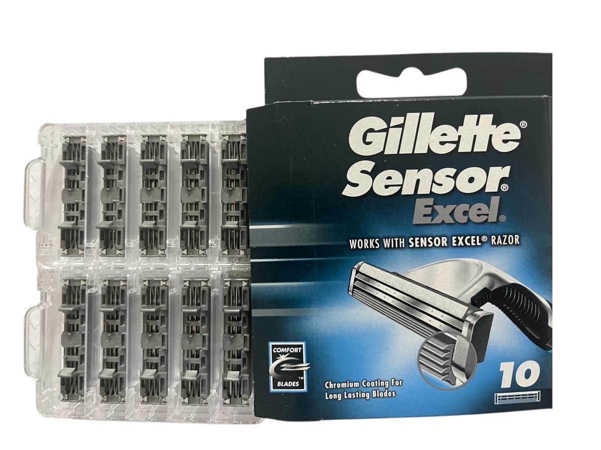 Gillette Sensor Excel Razor Cartridges - 50 Count (5 x 10 Packs) Avelisse