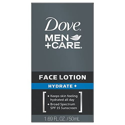Dove Men+Care Face Lotion Hydrate with Broad Spectrum SPF 15, 1.69 Fl Oz