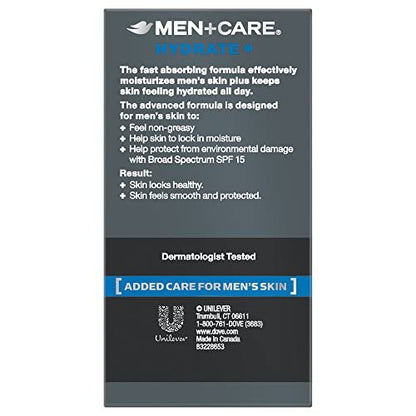 Dove Men+Care Face Lotion Hydrate with Broad Spectrum SPF 15, 1.69 Fl Oz
