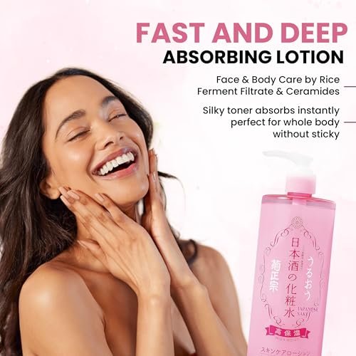 Kikumasamune High Moist Face Toner & Body Lotion – Japanese Rice Extract Moisturizer for Dry Skin, 16.9 Fl Oz Avelisse