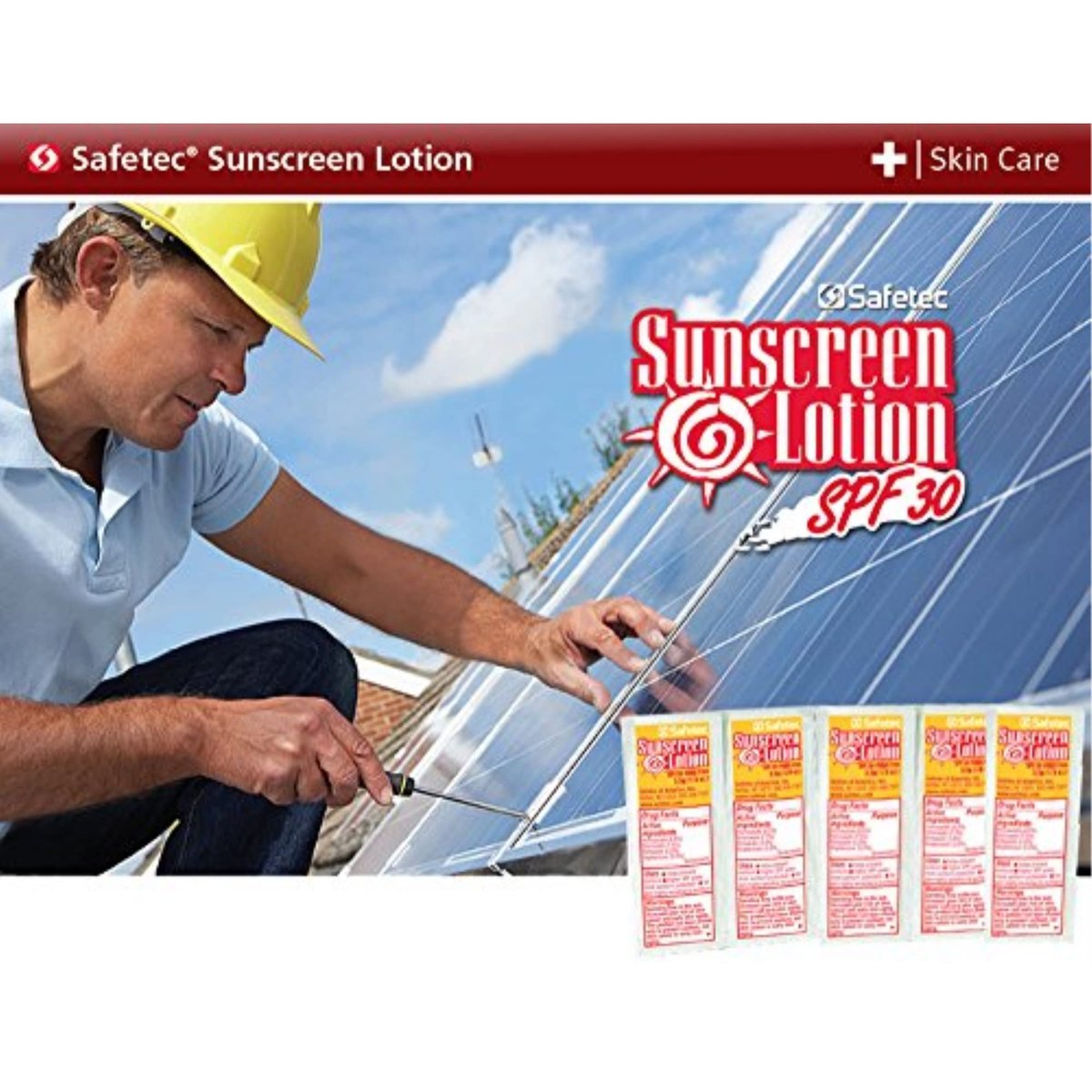 Safetec Sunscreen Lotion SPF 30+ PABA-Free - 100 Individual Packets for On-the-Go Protection Avelisse