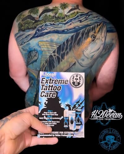 H2Ocean Extreme Tattoo Aftercare Kit – Complete 3-Step Tattoo Care & Healing Set with Antibacterial Foam Soap, Moisturizing Cream & Ointment – Sea Mineral Enriched Formula for Healthy, Vibrant Tattoos Avelisse