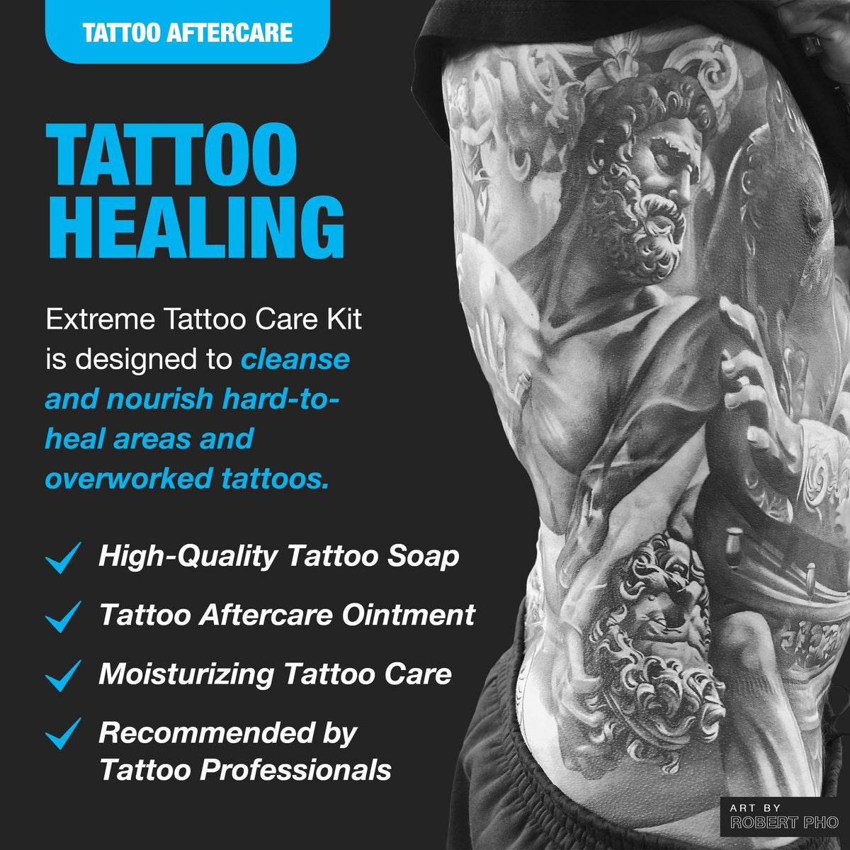 H2Ocean Extreme Tattoo Aftercare Kit – Complete 3-Step Tattoo Care & Healing Set with Antibacterial Foam Soap, Moisturizing Cream & Ointment – Sea Mineral Enriched Formula for Healthy, Vibrant Tattoos Avelisse