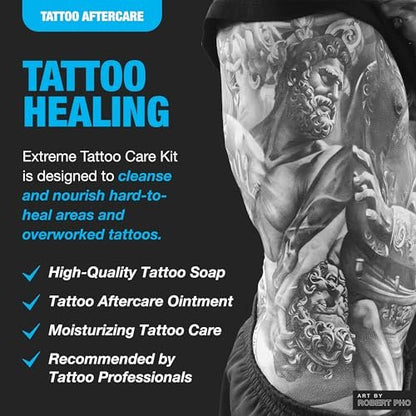 H2Ocean Extreme Tattoo Aftercare Kit – Complete 3-Step Tattoo Care & Healing Set with Antibacterial Foam Soap, Moisturizing Cream & Ointment – Sea Mineral Enriched Formula for Healthy, Vibrant Tattoos Avelisse