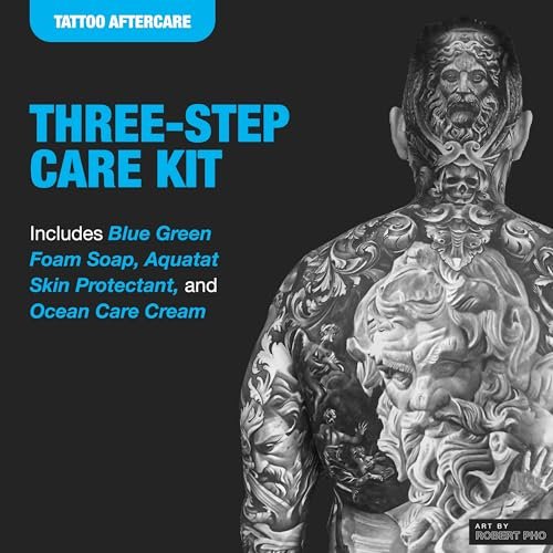 H2Ocean Extreme Tattoo Aftercare Kit – Complete 3-Step Tattoo Care & Healing Set with Antibacterial Foam Soap, Moisturizing Cream & Ointment – Sea Mineral Enriched Formula for Healthy, Vibrant Tattoos Avelisse