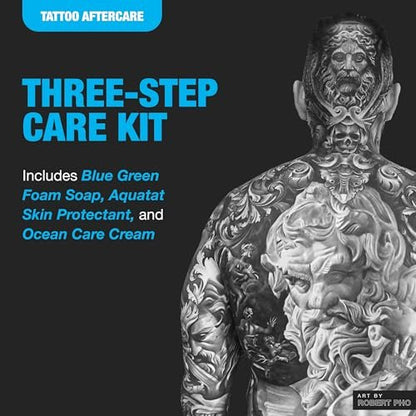 H2Ocean Extreme Tattoo Aftercare Kit – Complete 3-Step Tattoo Care & Healing Set with Antibacterial Foam Soap, Moisturizing Cream & Ointment – Sea Mineral Enriched Formula for Healthy, Vibrant Tattoos Avelisse