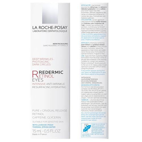 La Roche-Posay Redermic R Eyes Retinol Eye Cream – Anti-Aging Eye Cream with Pure Retinol & Caffeine to Reduce Wrinkles and Dark Circles, 0.5 Fl Oz Avelisse