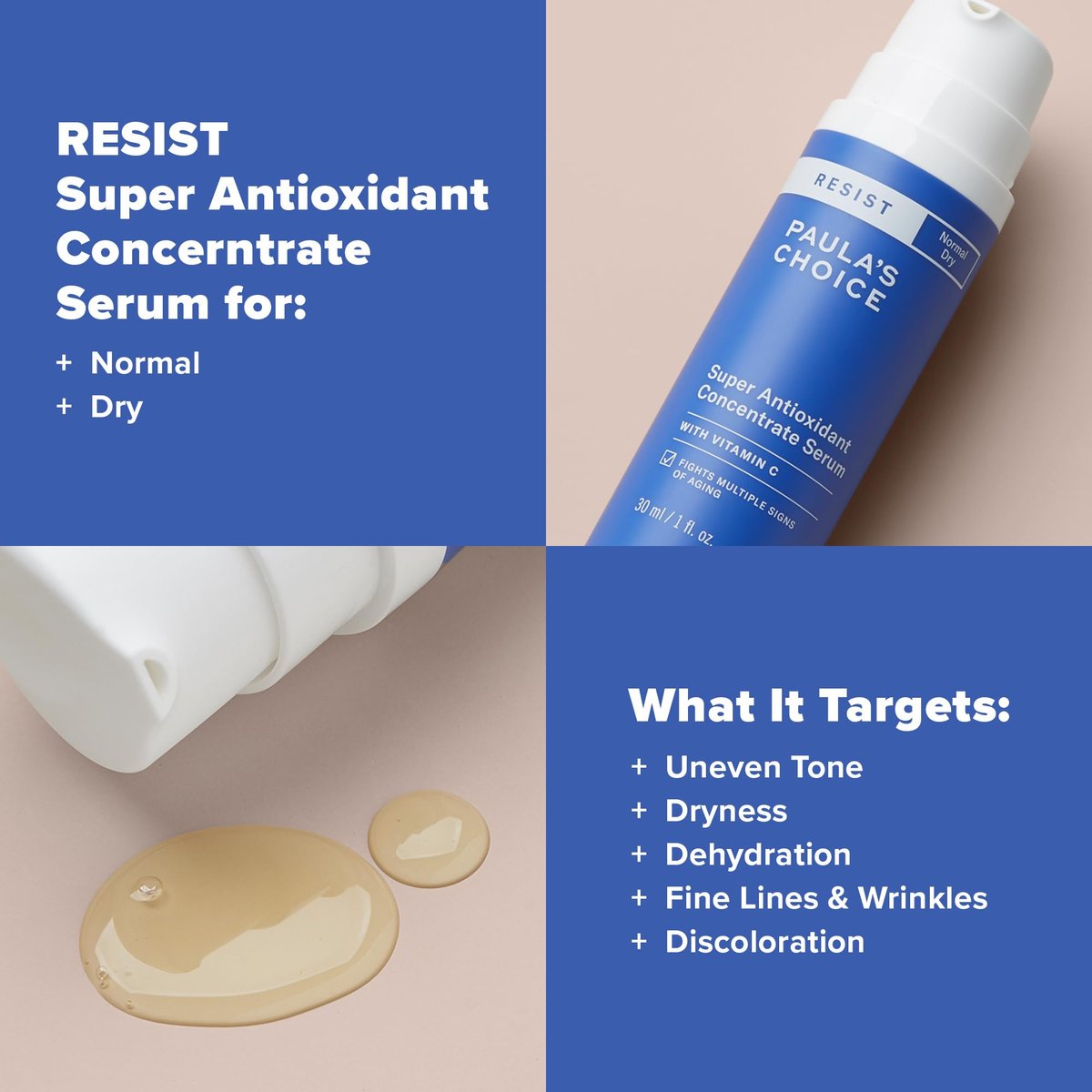Paula's Choice RESIST Super Antioxidant Vitamin C Serum – Anti-Aging Treatment with Ferulic Acid, Coenzyme Q10, Vitamin E & Peptide for Dry Skin, 1 oz Avelisse