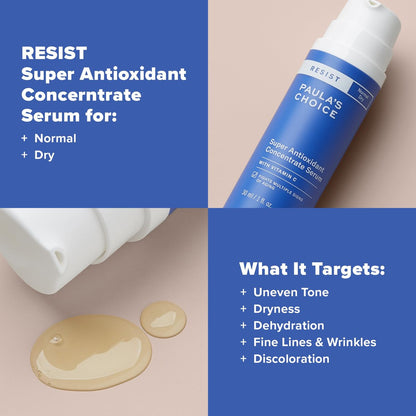 Paula's Choice RESIST Super Antioxidant Vitamin C Serum – Anti-Aging Treatment with Ferulic Acid, Coenzyme Q10, Vitamin E & Peptide for Dry Skin, 1 oz Avelisse