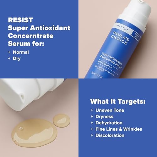 Paula's Choice RESIST Super Antioxidant Vitamin C Serum – Anti-Aging Treatment with Ferulic Acid, Coenzyme Q10, Vitamin E & Peptide for Dry Skin, 1 oz Avelisse