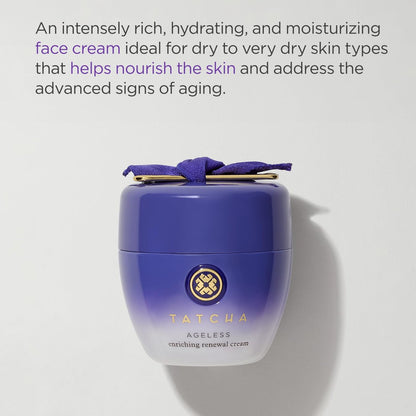 TATCHA Ageless Enriching Renewal Cream - Anti-Aging Moisturizer for Firmer, Youthful Skin (1.86 oz) Avelisse