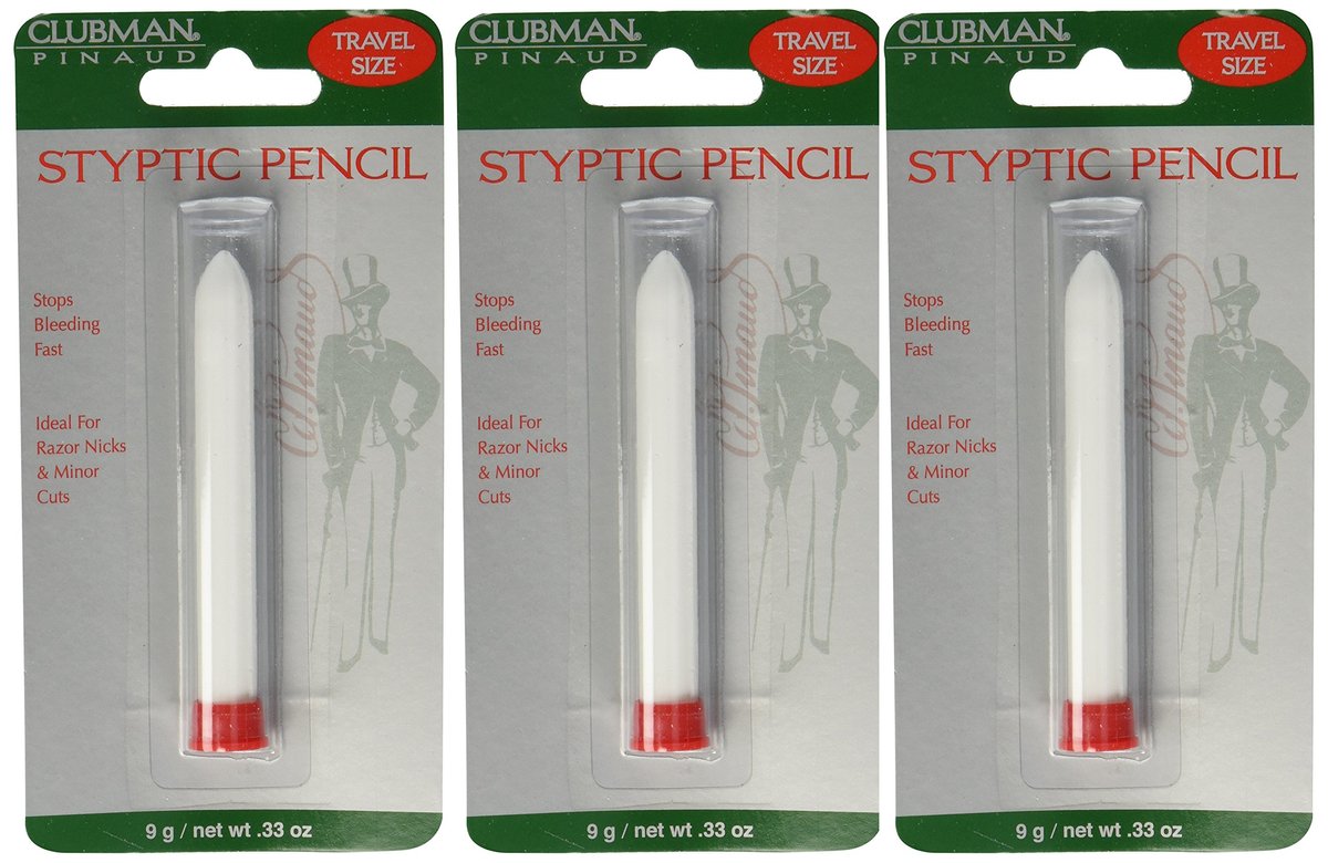 Clubman Pinaud Styptic Pencil Travel Size .33 oz (Pack of 3) - Fast Nicks & Cuts Relief - görsel 1