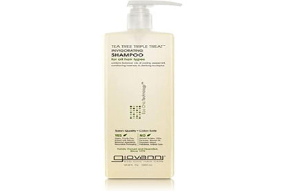 GIOVANNI Tea Tree Triple Treat Invigorating Shampoo - 33.8 oz (Liter) - Sulfate-Free, Paraben-Free for Dry Flaking Scalp Avelisse