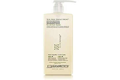 GIOVANNI Tea Tree Triple Treat Invigorating Shampoo - 33.8 oz (Liter) - Sulfate-Free, Paraben-Free for Dry Flaking Scalp Avelisse