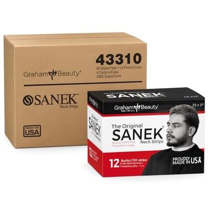 Sanek Neck Strips Master Case of 4 Cartons - 2880 Strips for Salon & Barber Use Avelisse