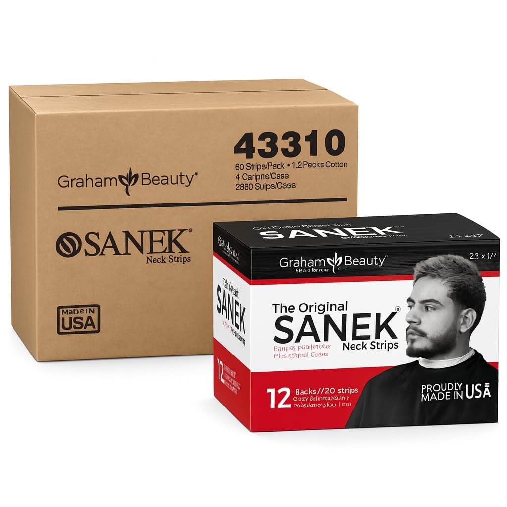 Sanek Neck Strips Master Case of 4 Cartons - 2880 Strips for Salon & Barber Use Avelisse