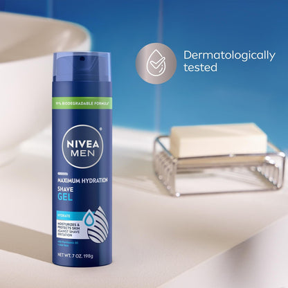 NIVEA MEN Maximum Hydration Shave Gel with Aloe Vera & Provitamin B5, 7 oz (Pack of 3) Avelisse