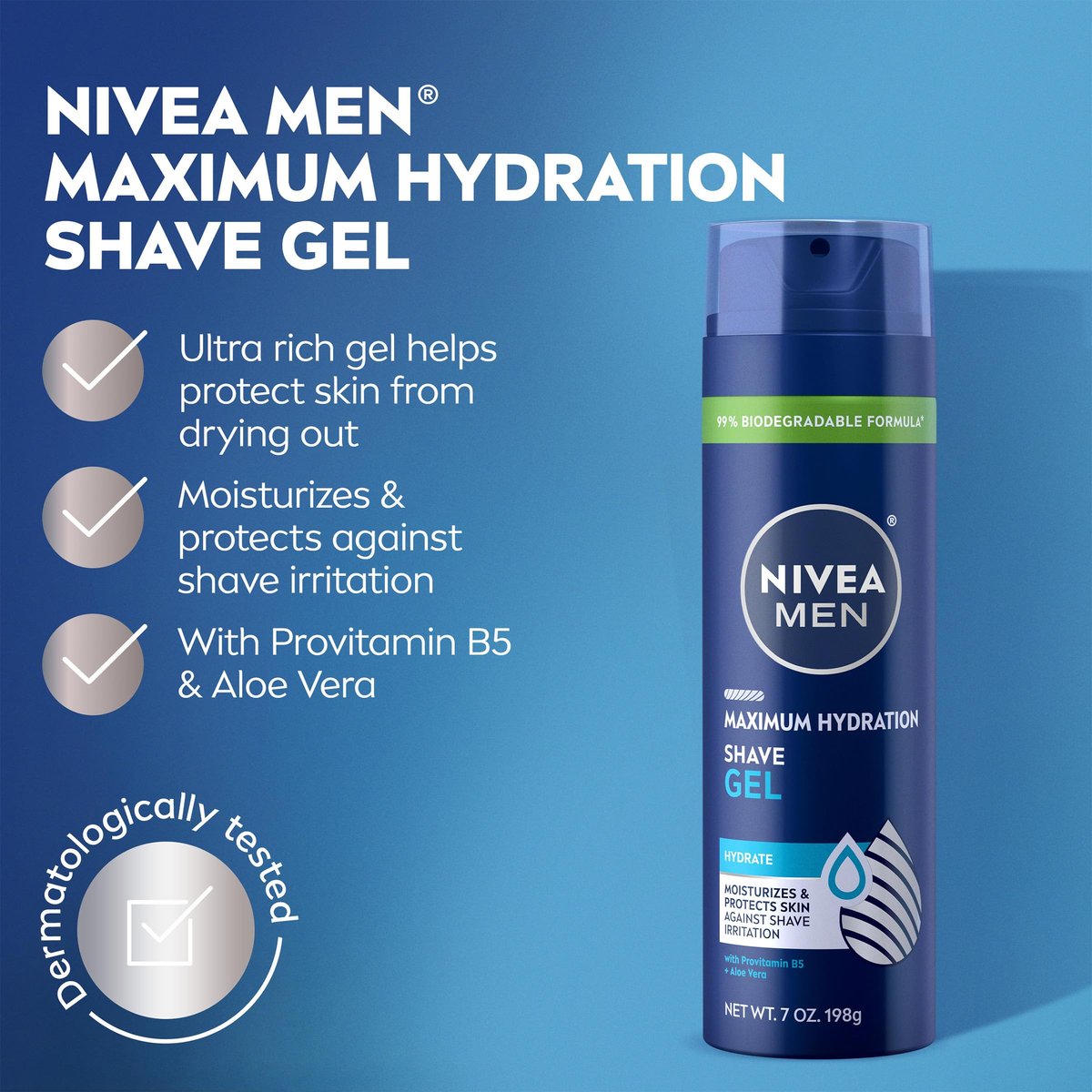 NIVEA MEN Maximum Hydration Shave Gel with Aloe Vera & Provitamin B5, 7 oz (Pack of 3) Avelisse