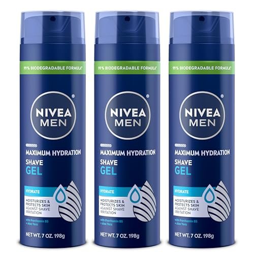 NIVEA MEN Maximum Hydration Shave Gel with Aloe Vera & Provitamin B5, 7 oz (Pack of 3) Avelisse