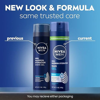 NIVEA MEN Maximum Hydration Shave Gel with Aloe Vera & Provitamin B5, 7 oz (Pack of 3) Avelisse
