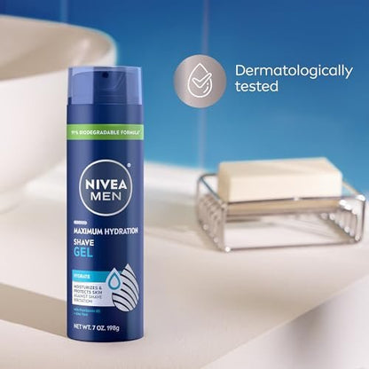 NIVEA MEN Maximum Hydration Shave Gel with Aloe Vera & Provitamin B5, 7 oz (Pack of 3) Avelisse