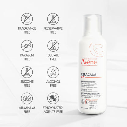 Avène XeraCalm A.D Lipid-Replenishing Balm – Soothing Moisturizer for Eczema-Prone & Dry, Itchy Skin – Fragrance-Free – 6.7 Oz
