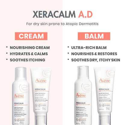 Avène XeraCalm A.D Lipid-Replenishing Balm – Soothing Moisturizer for Eczema-Prone & Dry, Itchy Skin – Fragrance-Free – 6.7 Oz