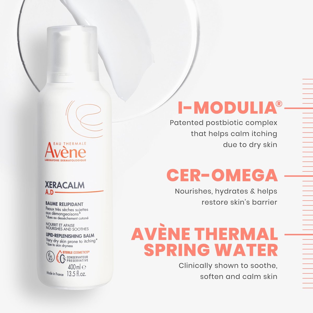 Avène XeraCalm A.D Lipid-Replenishing Balm – Soothing Moisturizer for Eczema-Prone & Dry, Itchy Skin – Fragrance-Free – 6.7 Oz - görsel 10