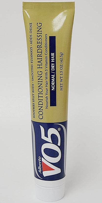 Alberto VO5 Conditioning Hairdressing for Normal to Dry Hair - Smooths Frizz & Enhances Color Vibrancy - 1.5 oz (Pack of 4)