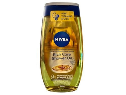 NIVEA Shower Oil 200 ml – Nourishing Bath Oil for Dry Skin (6.76 Fl Oz)