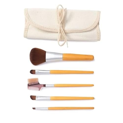 Honeybee Gardens Eco Friendly Professional Cosmetic Brush Set - 6 Count Silver Aluminum & Cotton Brushes - görsel 2
