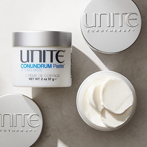 UNITE Hair CONUNDRUM Paste - Hybrid Styling Cream for Moldable Texture & Flexible, Long-Lasting Hold - Natural Finish - UV & Thermal Protection - 2 Oz Avelisse