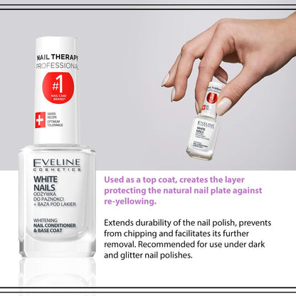 Eveline Cosmetics 3 In 1 Instantly Whiter Nail Whitener – 0.41 Fl Oz