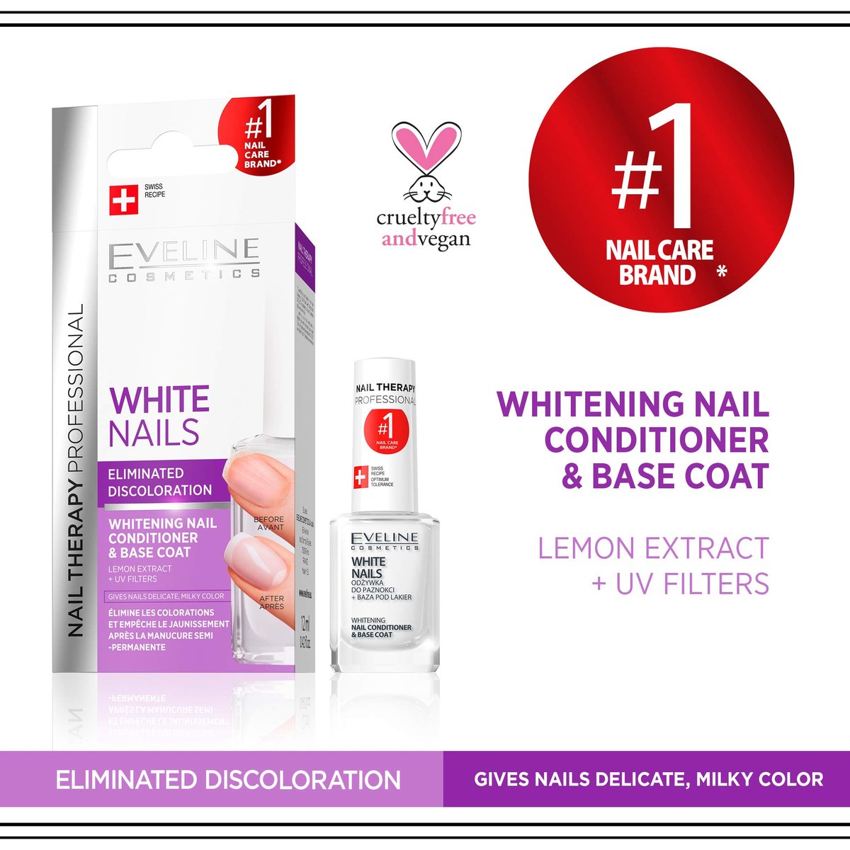 Eveline Cosmetics 3 In 1 Instantly Whiter Nail Whitener – 0.41 Fl Oz - görsel 3
