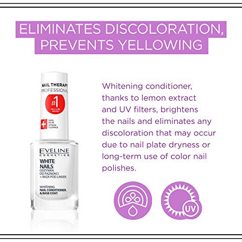 Eveline Cosmetics 3 In 1 Instantly Whiter Nail Whitener – 0.41 Fl Oz - görsel 6