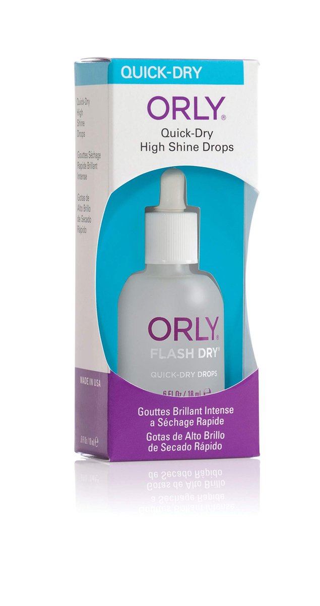 Orly Flash Dry Drops Nail Top Coat - Quick-Dry Finish, 0.6 oz - görsel 1